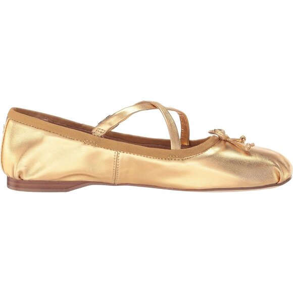 Circus NY by Sam Edelman Women's Millenia Gold Suede Cross Strap Ballet Flat - Picture 6 of 7
